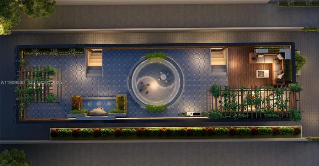 a room with painting on the wall and a mirror