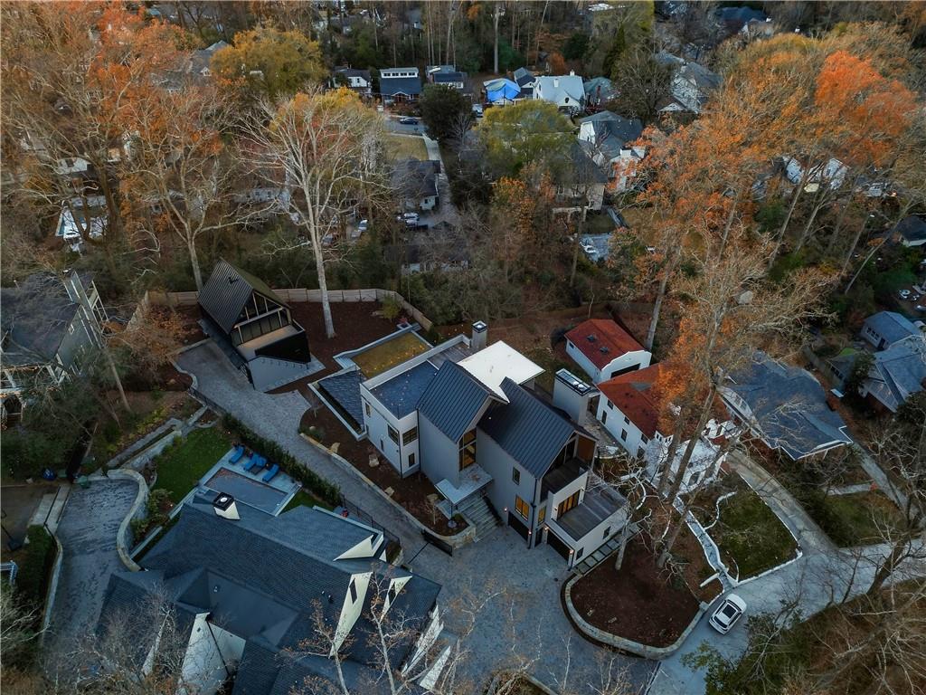 1033 Reeder Circle Northeast Atlanta, GA 30306 - Photo 75 of 77 an aerial view of a house with swimming pool and outdoor seating