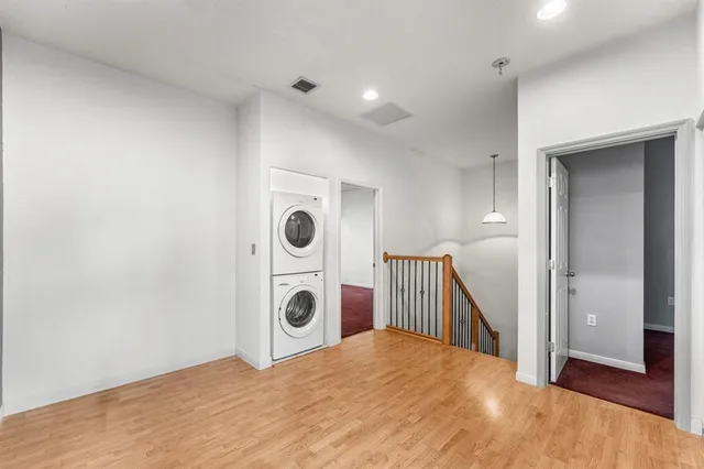 a view of a storage & utility room with washer and dryer