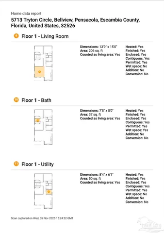 $195,000 | 5713 Tryton Circle, Pensacola, FL 32526