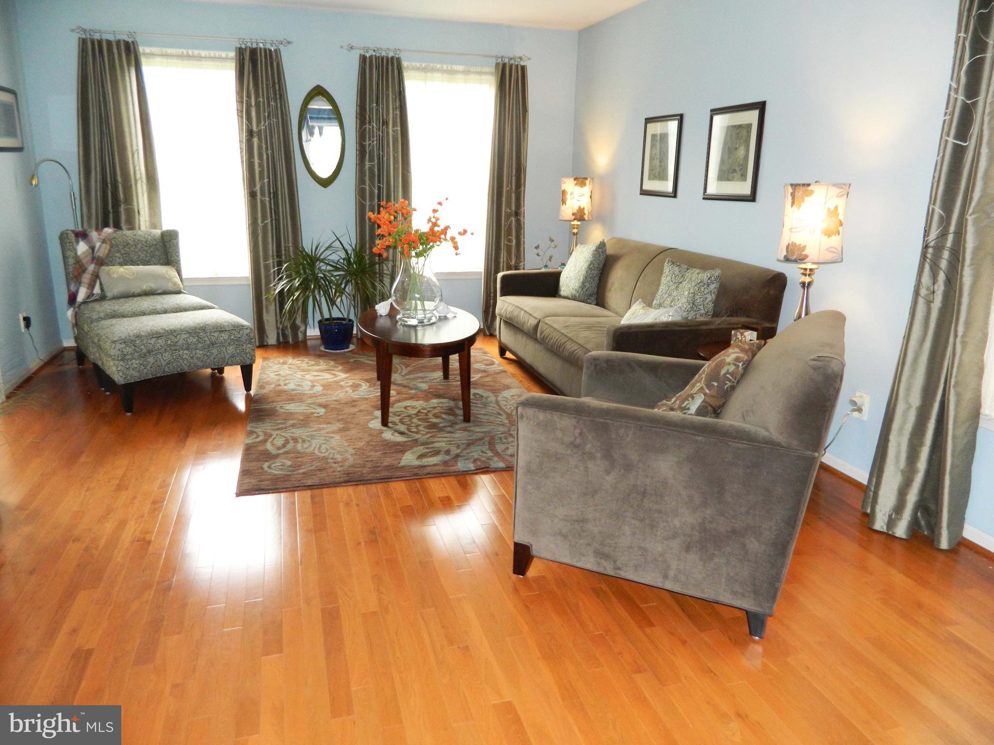 Living room with wood floors
