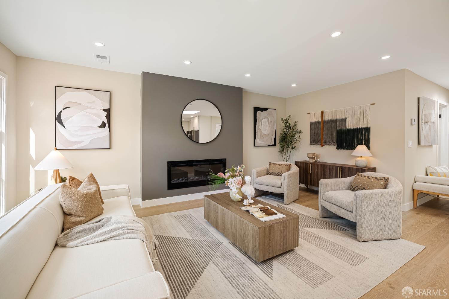 537 Russia Avenue San Francisco, CA 94112 - Photo 8 of 69 a living room with furniture a fireplace and a flat screen tv