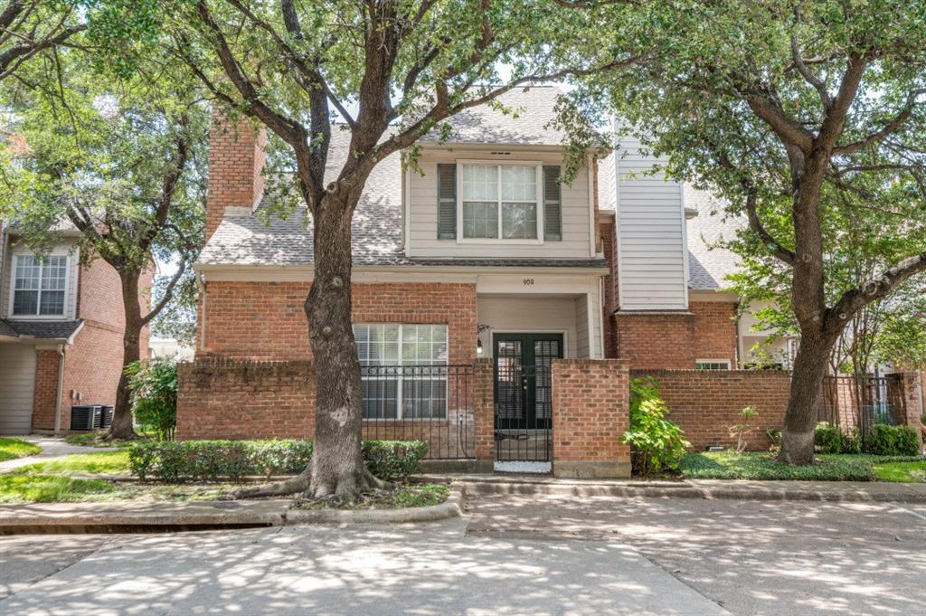 4050 Frankford Road, Unit 908 Dallas, TX 75287 - Photo 3 of 24 Brick and siding exterior with mature trees and a gated entry