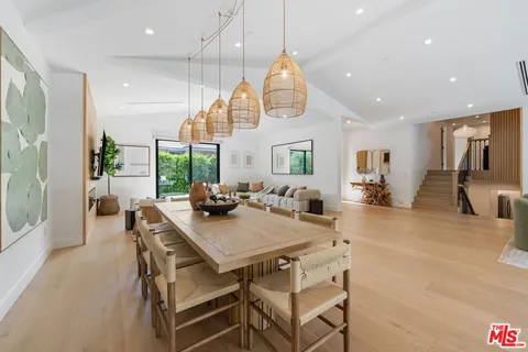 a view of a dining room and livingroom view