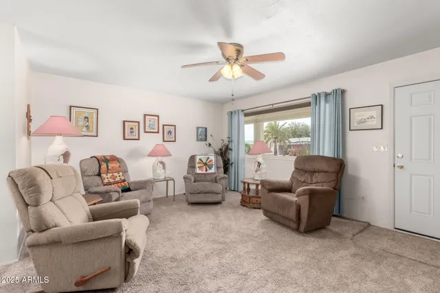 a living room with furniture