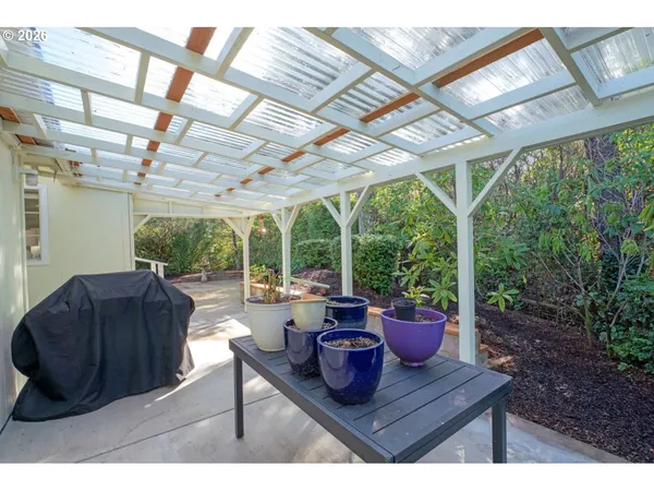 an aerial view of a house having outdoor space