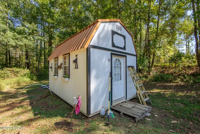 a view of backyard of house