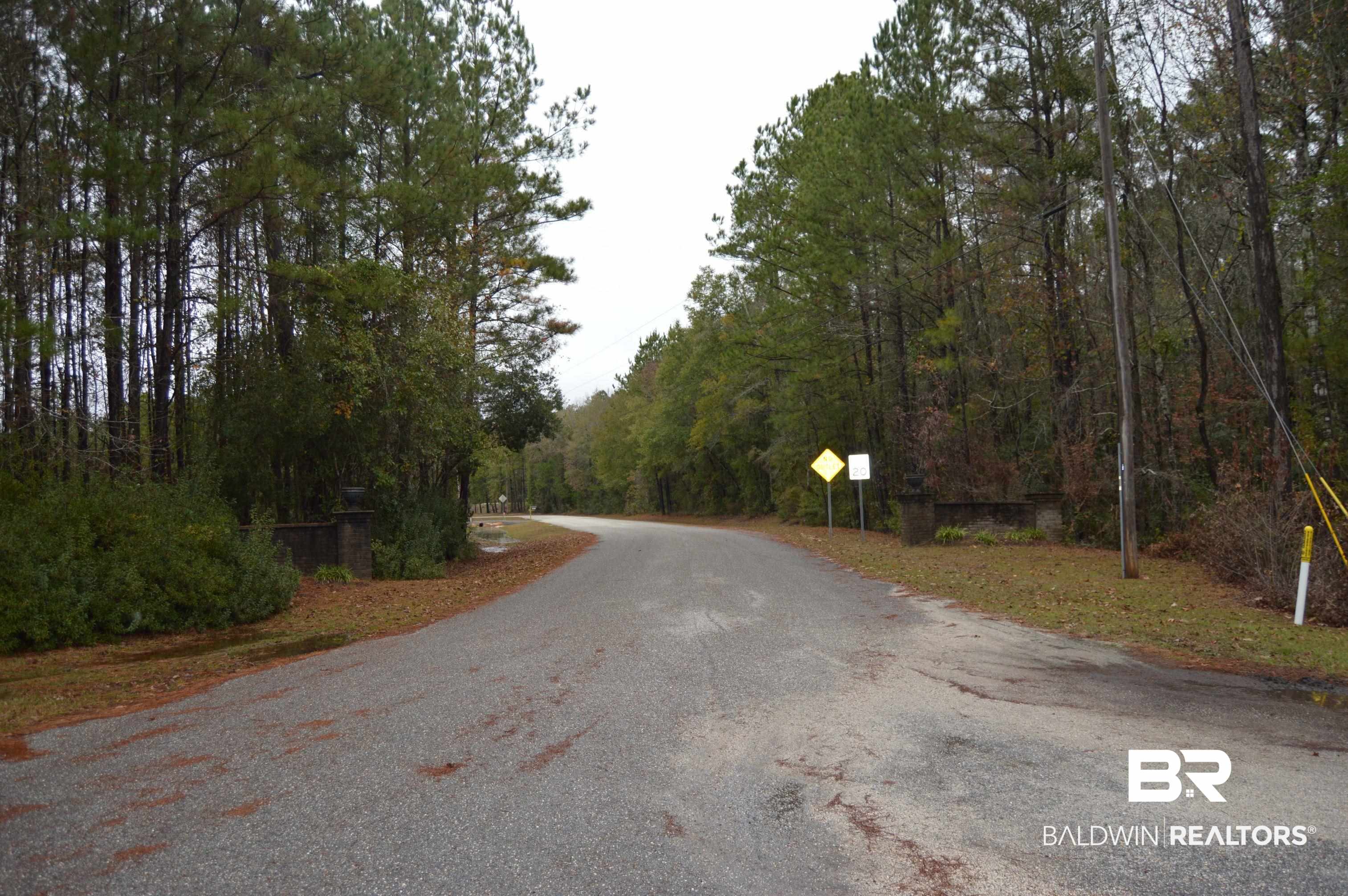 14 Marlin Street Stockton, AL 36579 - Photo 12 of 23 View of asphalt road featuring a wooded view and traffic signs