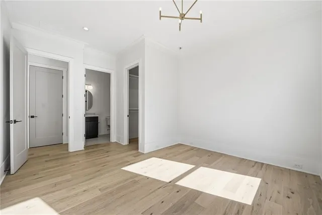 a view with cabinets