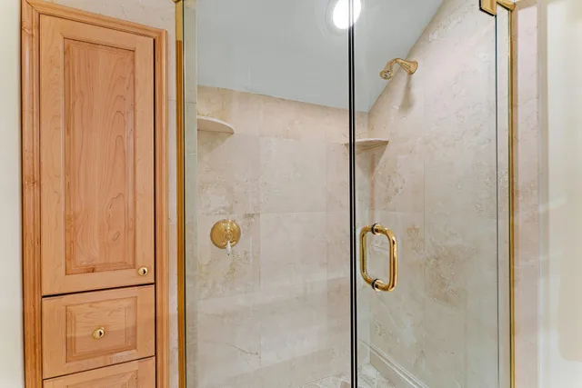 a bathroom with a shower