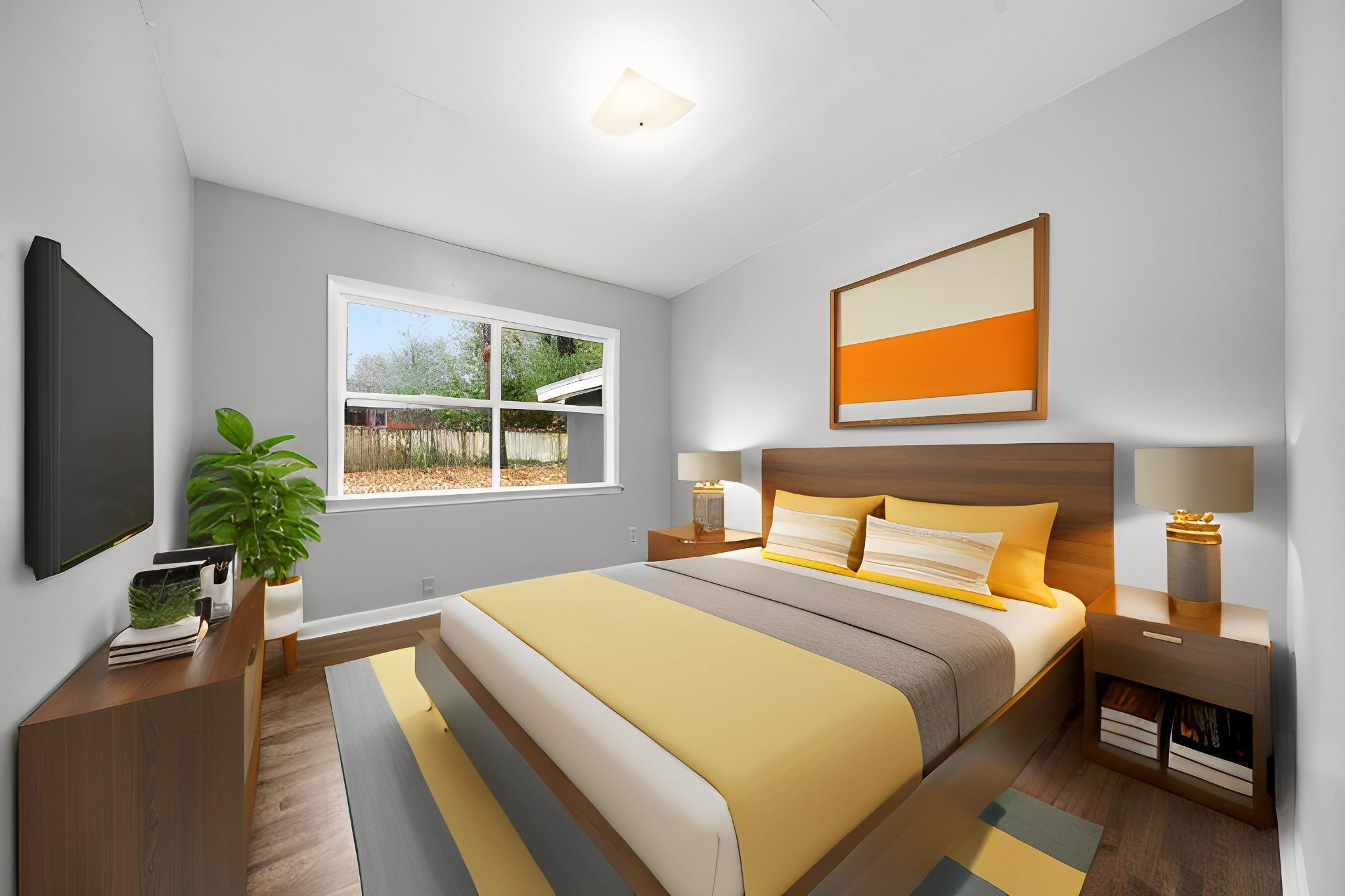 2534 Elmore Park Road Memphis, TN 38134 - Photo 26 of 35 a bedroom with a bed and a potted plant