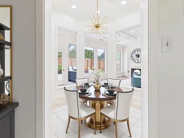 a spacious bedroom with a bed and furniture