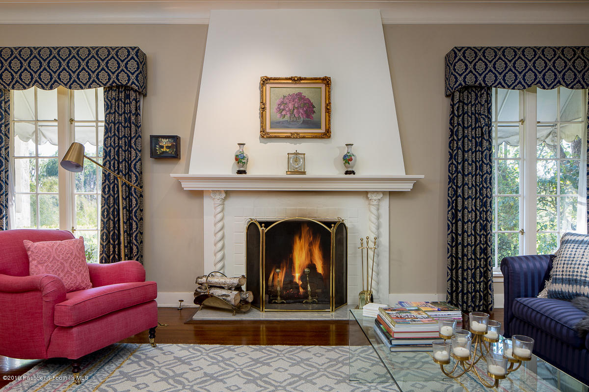 155 Club Road Pasadena, CA 91105 - Photo 9 of 50 a living room with furniture and a fireplace
