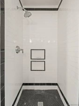 a view of a room with rack on the wall
