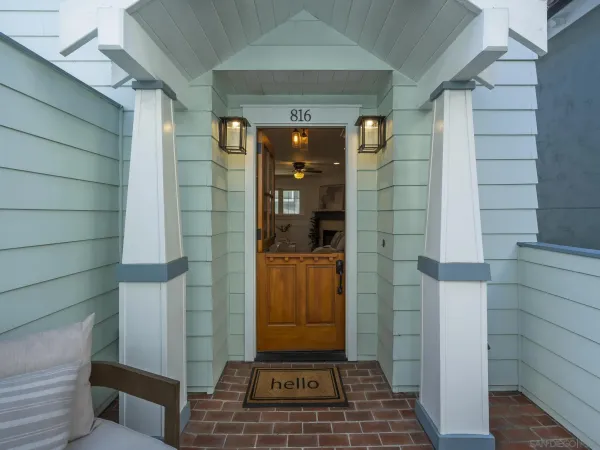 a view of wooden door