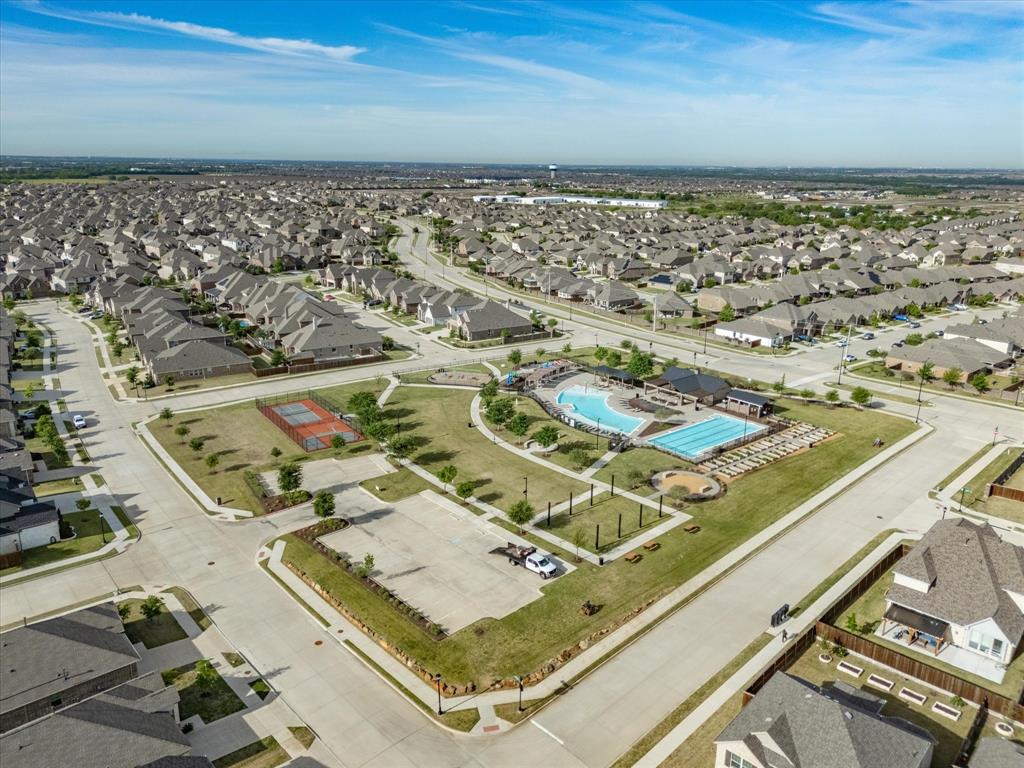 6000 Sutton Fields Trail Aubrey, TX 76227 - Photo 32 of 40 Aerial view of residential area with a pool area