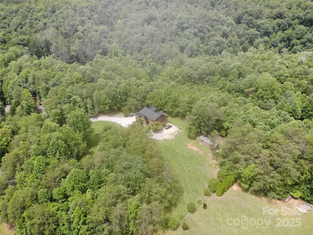 a view of a yard with trees