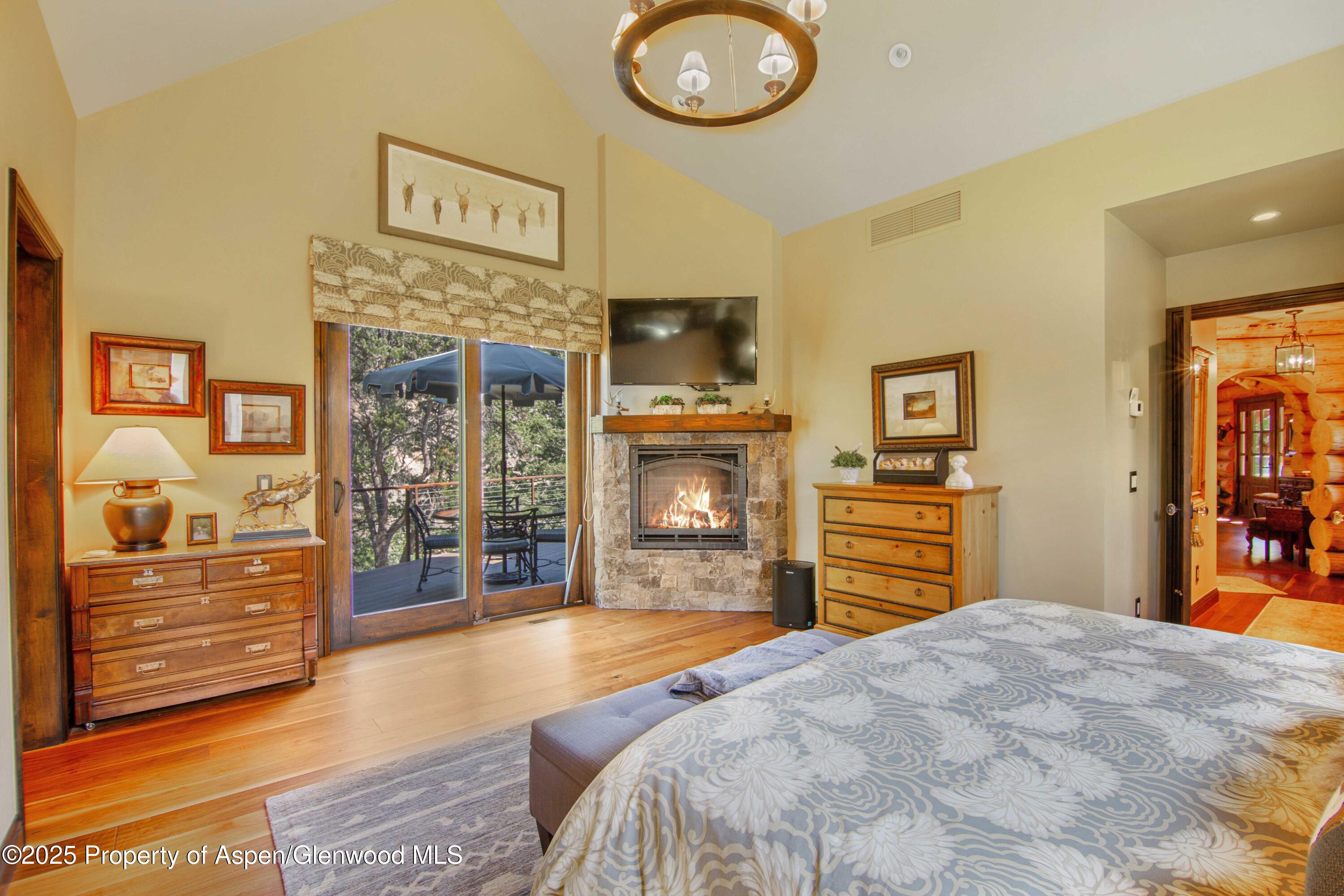 1637 Emma Spur Basalt, CO 81621 - Photo 22 of 45 a bedroom with a bed and a television in closet