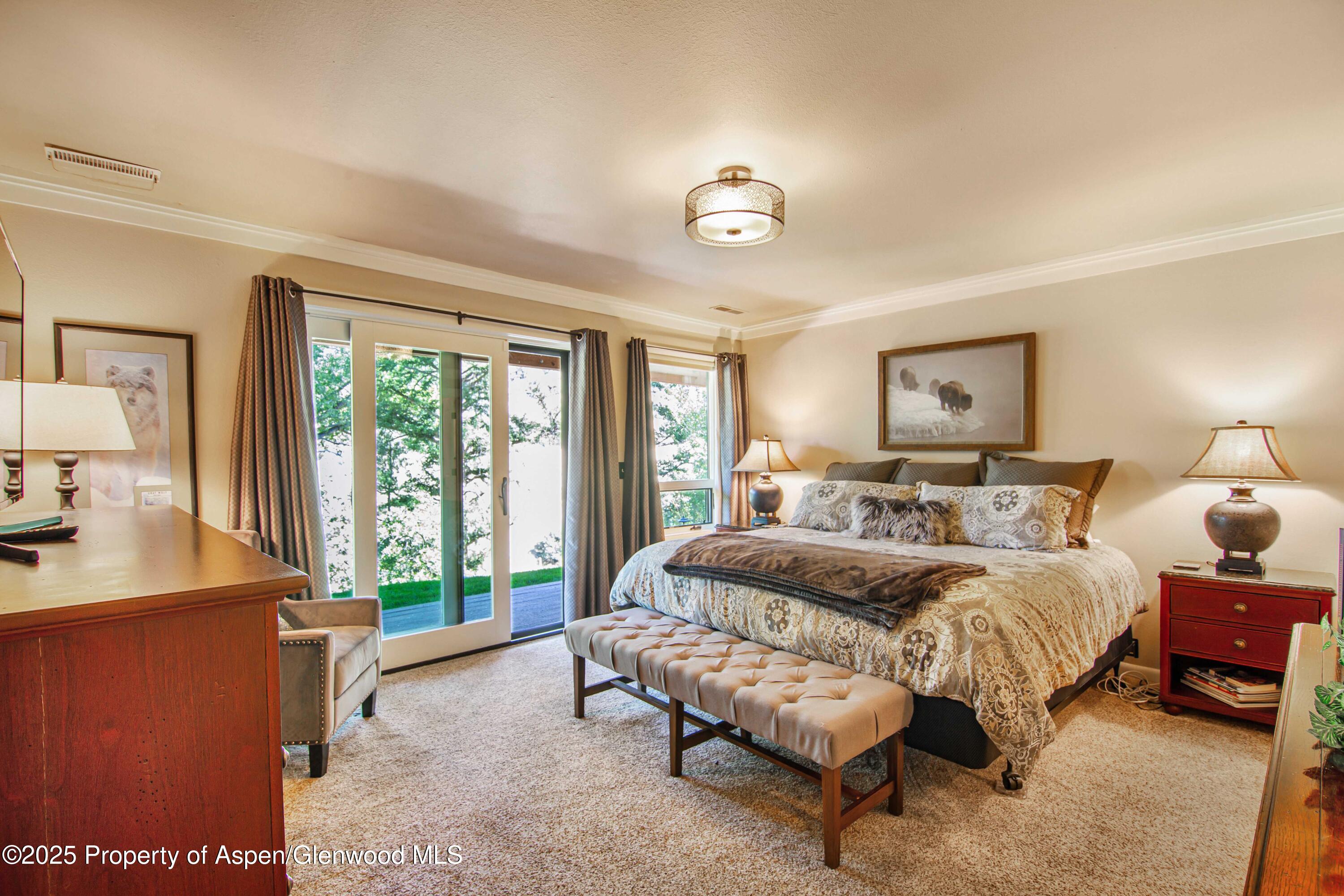 1637 Emma Spur Basalt, CO 81621 - Photo 31 of 45 a spacious bedroom with a bed and a large window