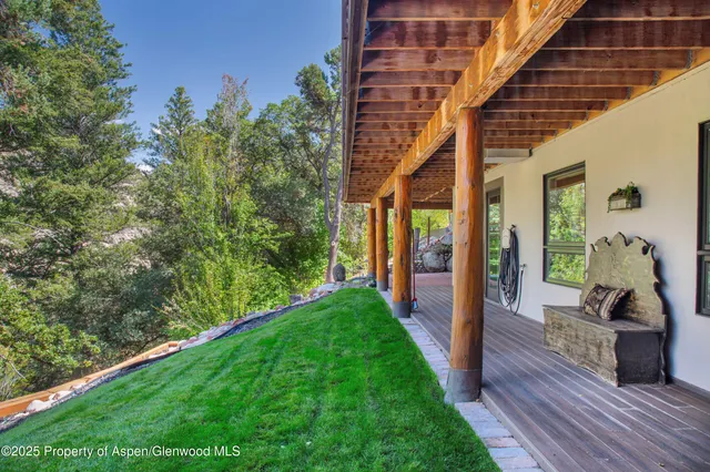 a view of yard from deck