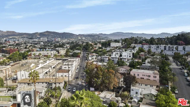 a view of city and mountain