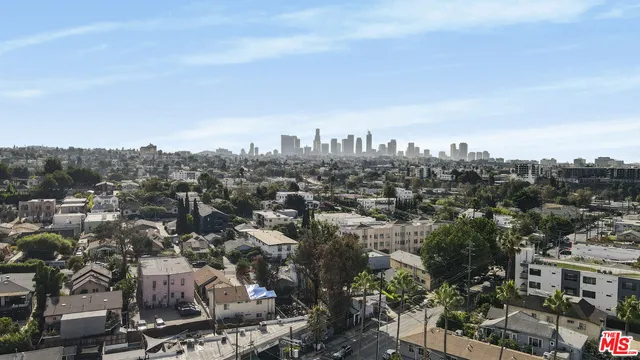 an aerial view of a city