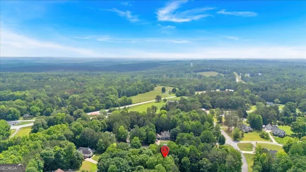 an aerial view of multiple house