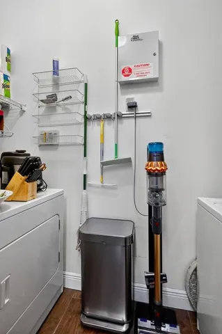 a room with storage and utility