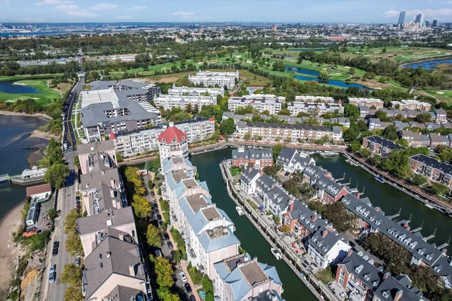 an aerial view of a city