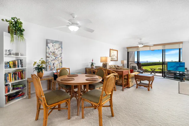 a view of a livingroom with furniture and a potted plant