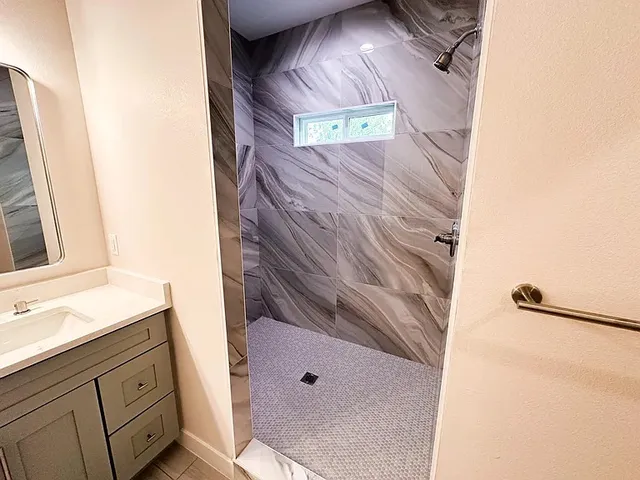 a view of staircase with a sink