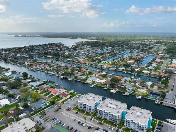 an aerial view of a city
