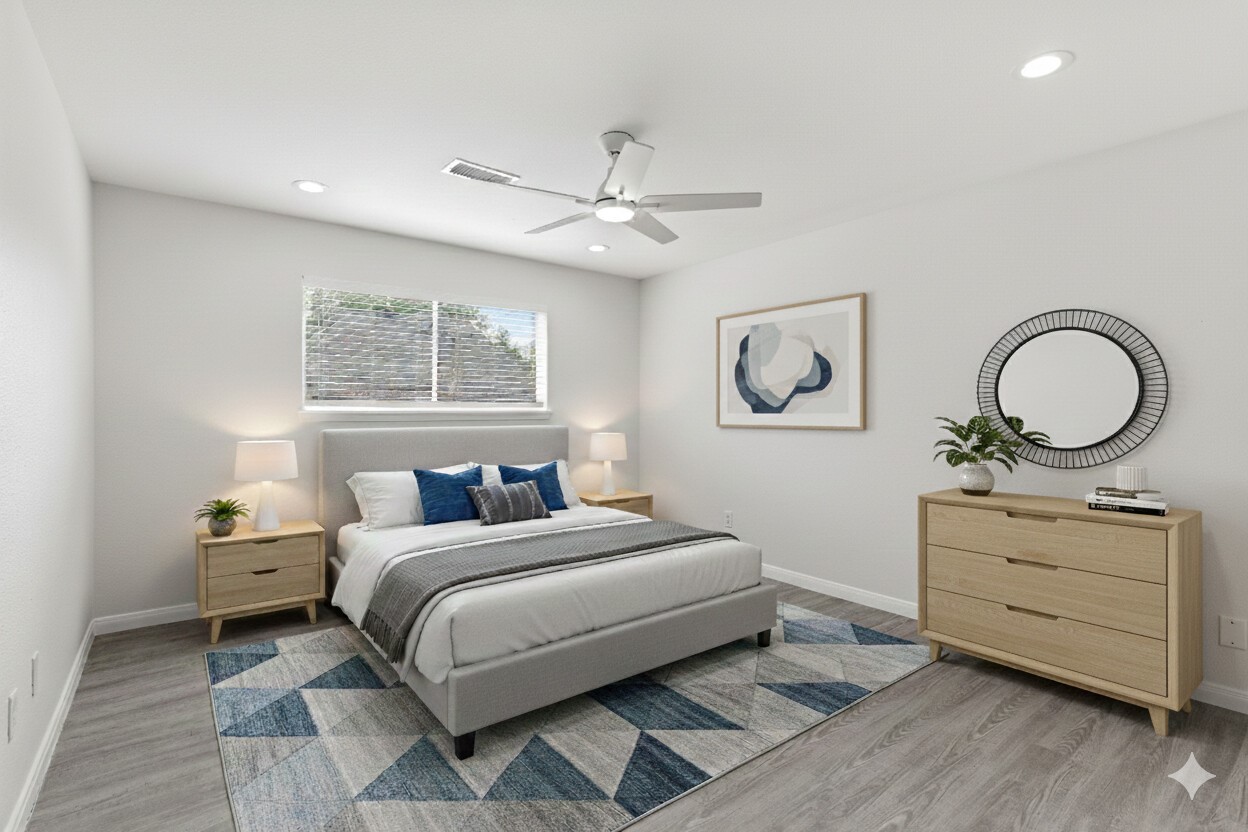 13811 Menasco Court Houston, TX 77077 - Photo 38 of 50 An AI virtually staged photo of bedroom #3.