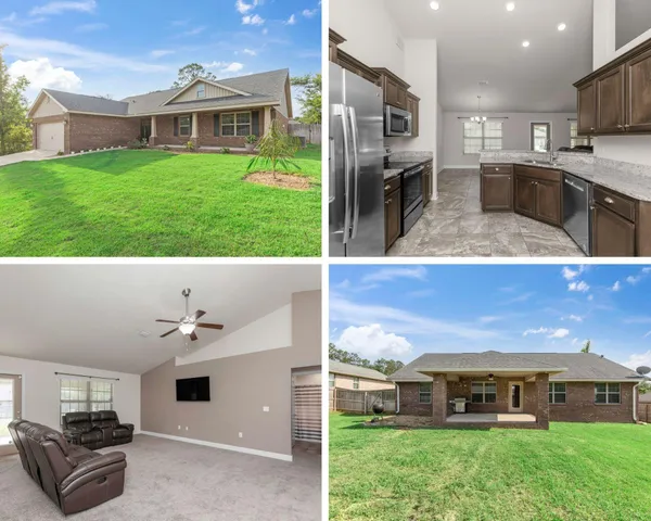 a view of a house with a back yard