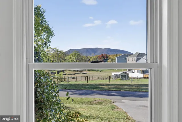 a view of a balcony with door