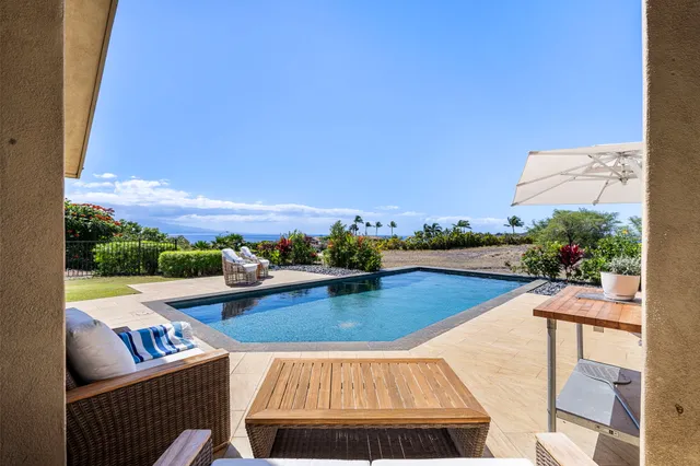 an outdoor view with patio