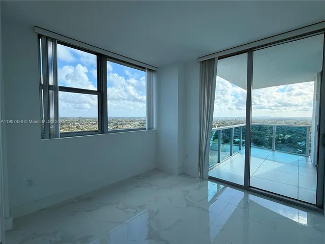 a view of a glass door