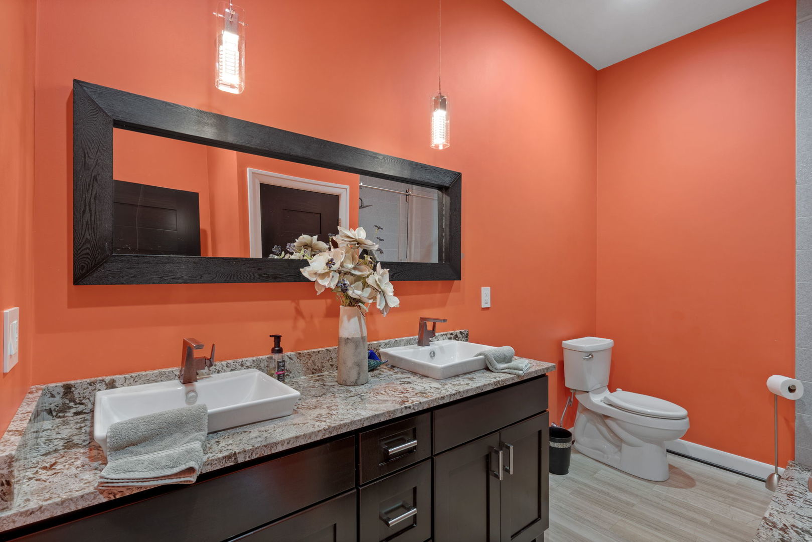 9901 Highway 6 Geneseo, IL 61254 - Photo 12 of 29 a bathroom with a granite countertop sink and a mirror