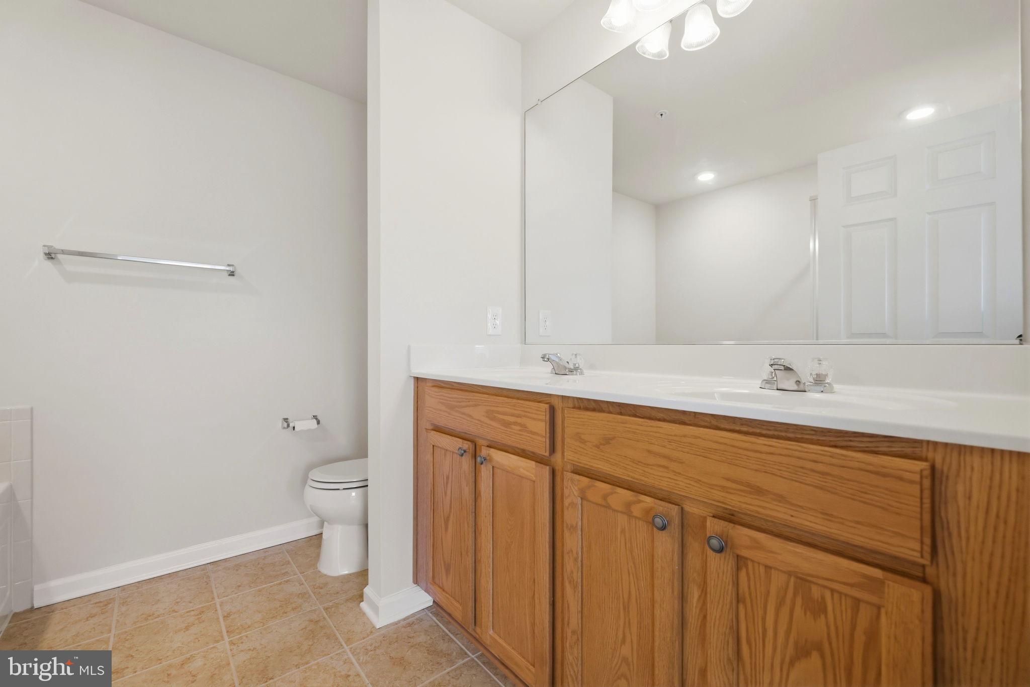 43487 Town Gate Square Chantilly, VA 20152 - Photo 29 of 56 a bathroom with a sink a toilet and a mirror