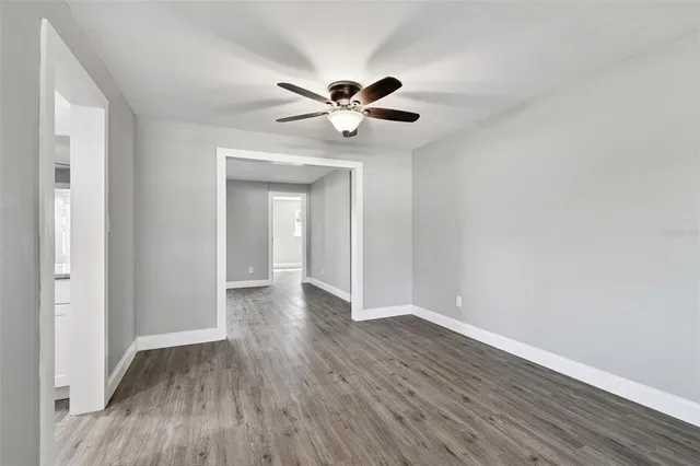a kitchen with a stove and a microwave