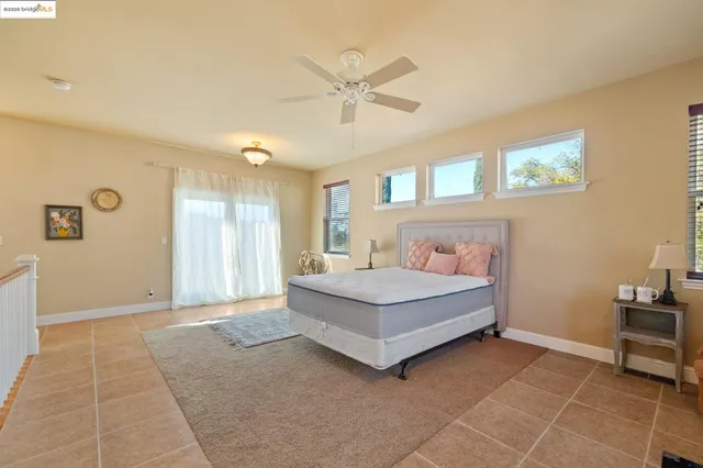 a view of a bedroom from window