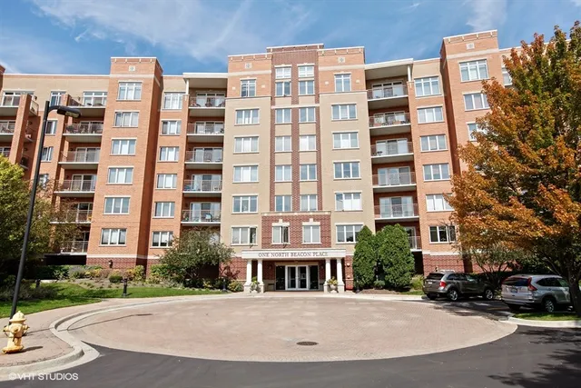 a front view of a multi story building