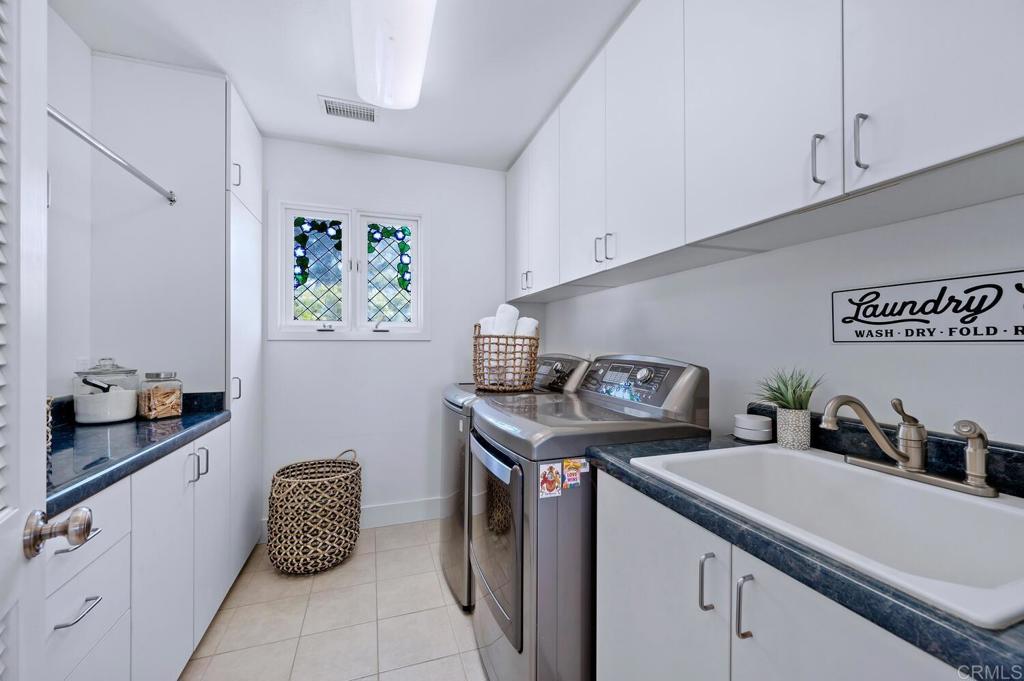 647 Arden Drive Encinitas, CA 92024 - Photo 29 of 36 a utility room with sink dryer and washer