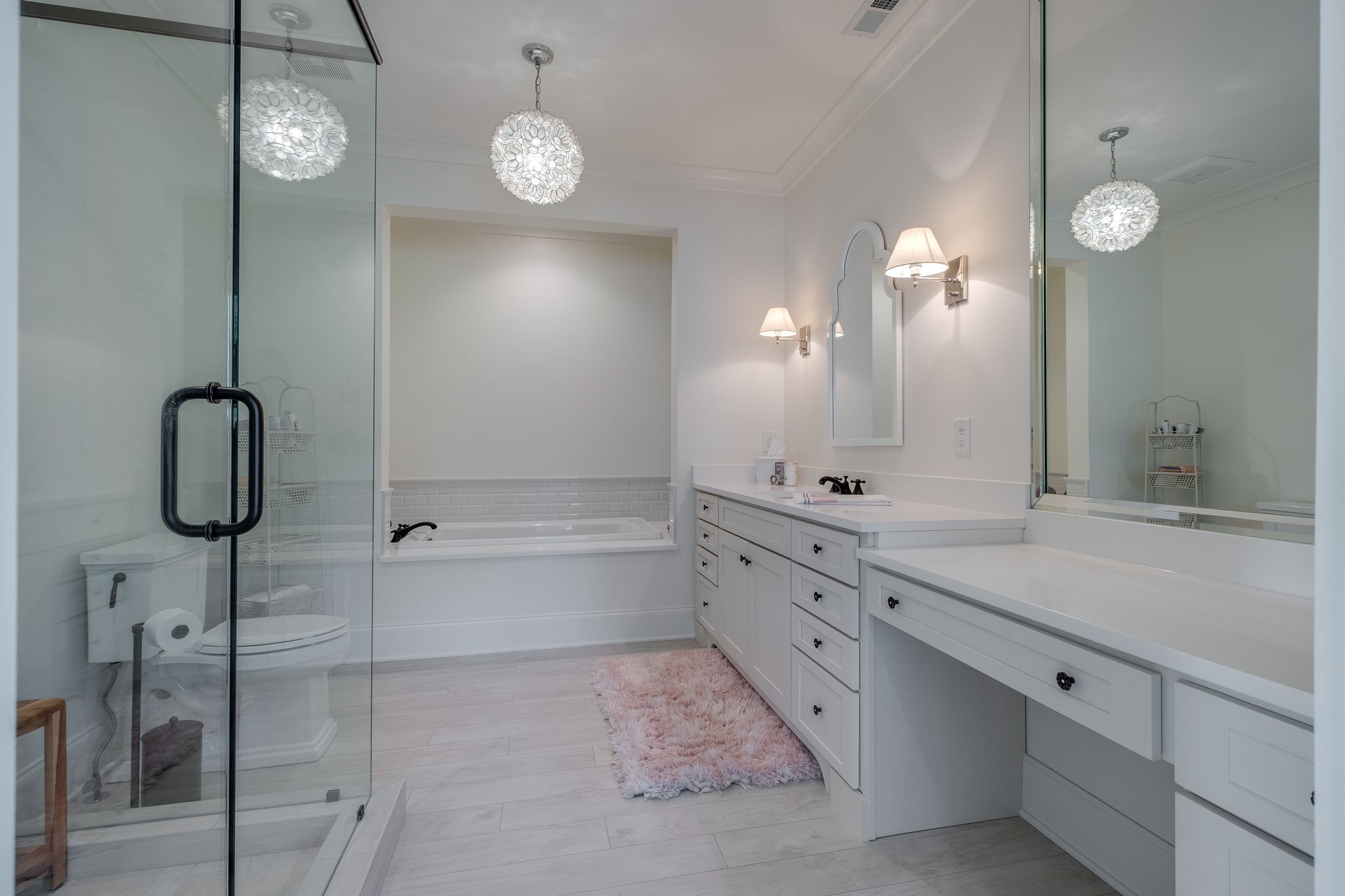 4224 Two Rivers Lane Franklin, TN 37069 - Photo 35 of 50 a bathroom with a double vanity sink mirror and shower