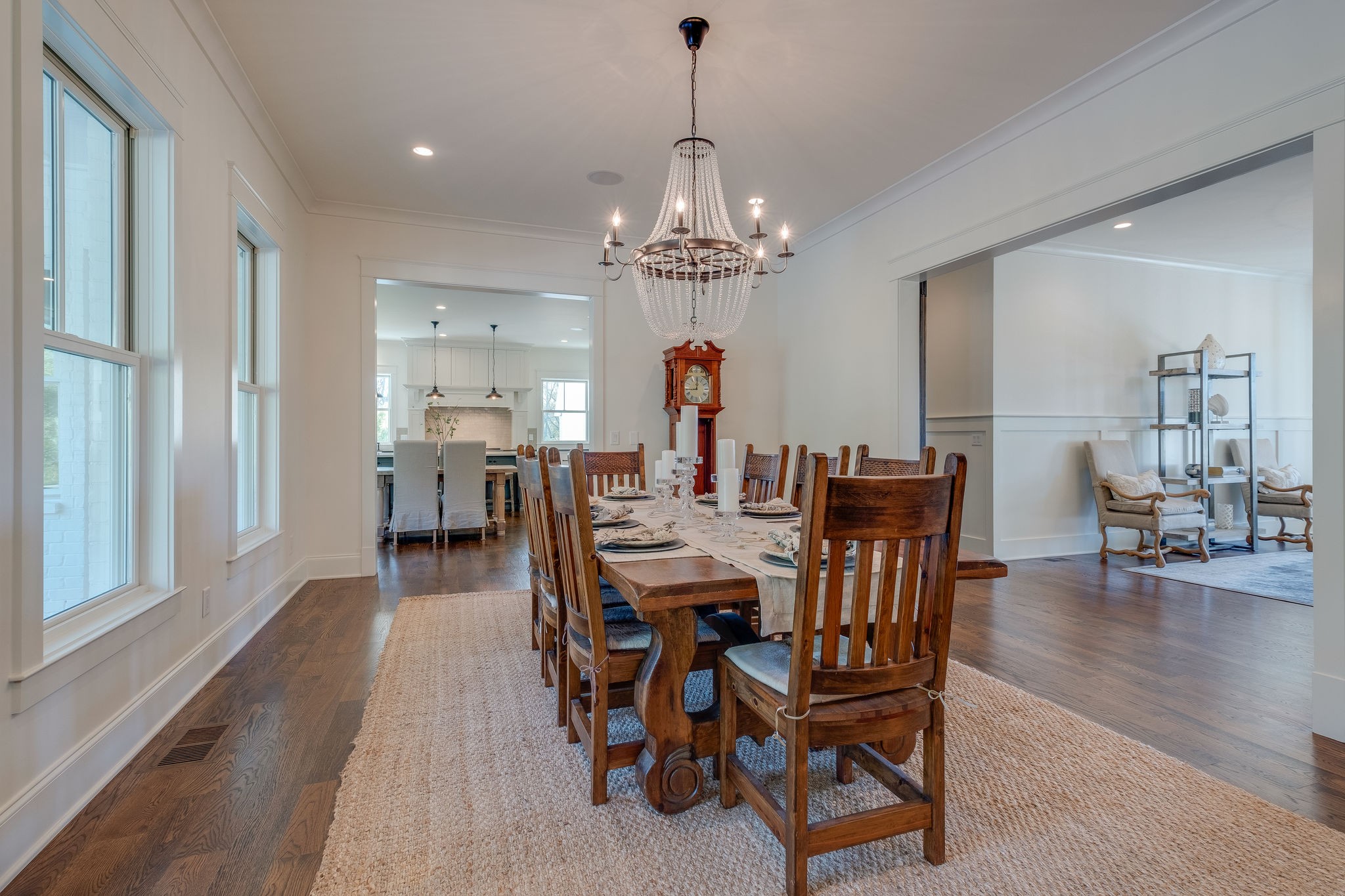 4224 Two Rivers Lane Franklin, TN 37069 - Photo 9 of 50 a view of a dining room with furniture wooden floor and chandelier