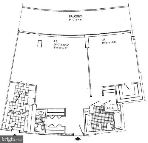 a view of a bench in a white building