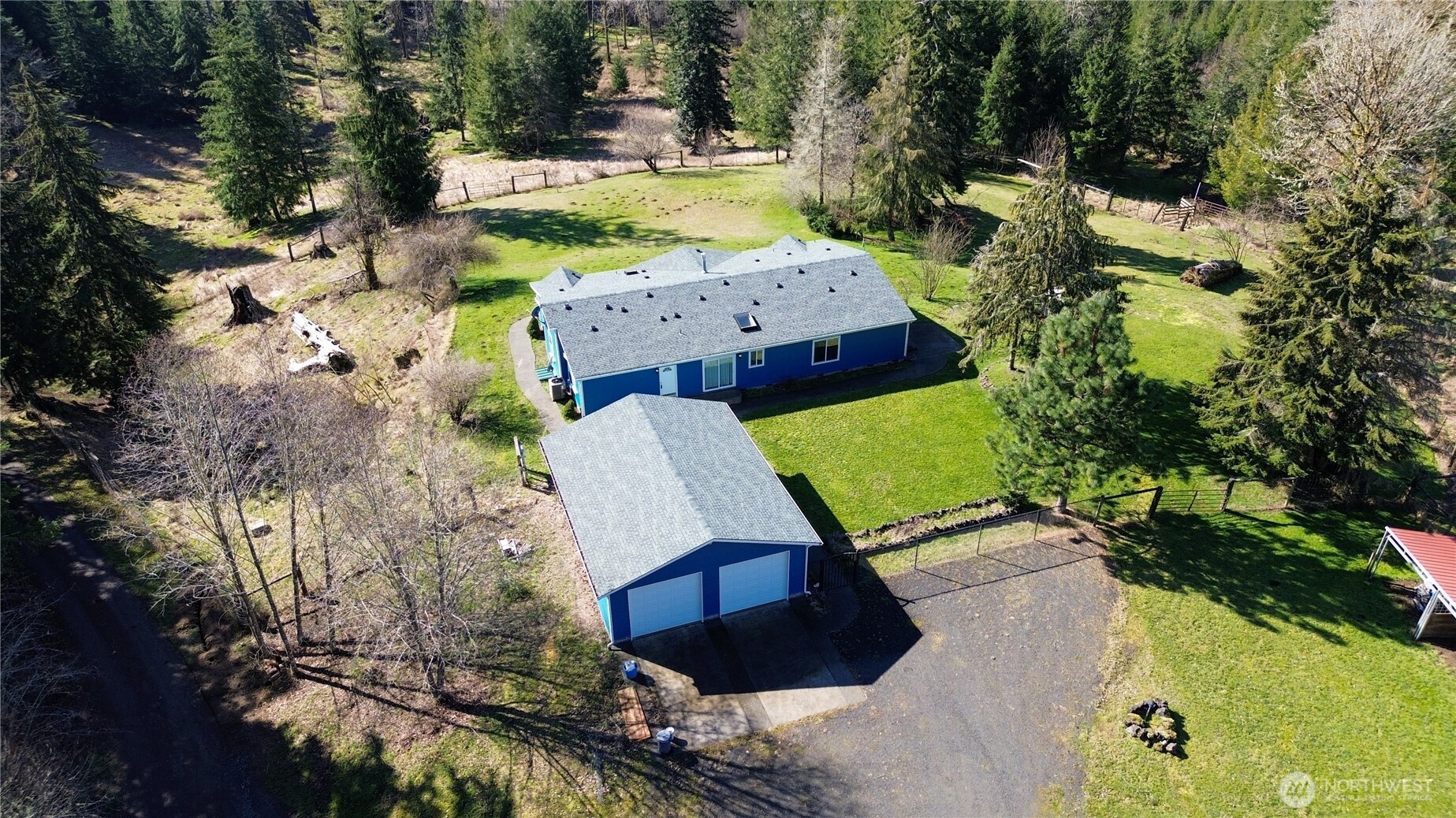 773 Lucas Creek Road Chehalis, WA 98532 - Photo 32 of 40 an aerial view of a house with a yard