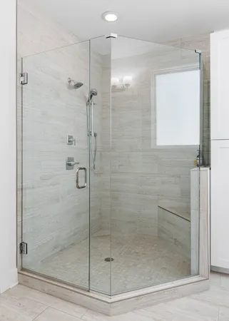 a bathroom with a shower