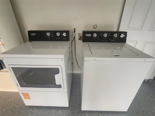 a close view of washer and dryer
