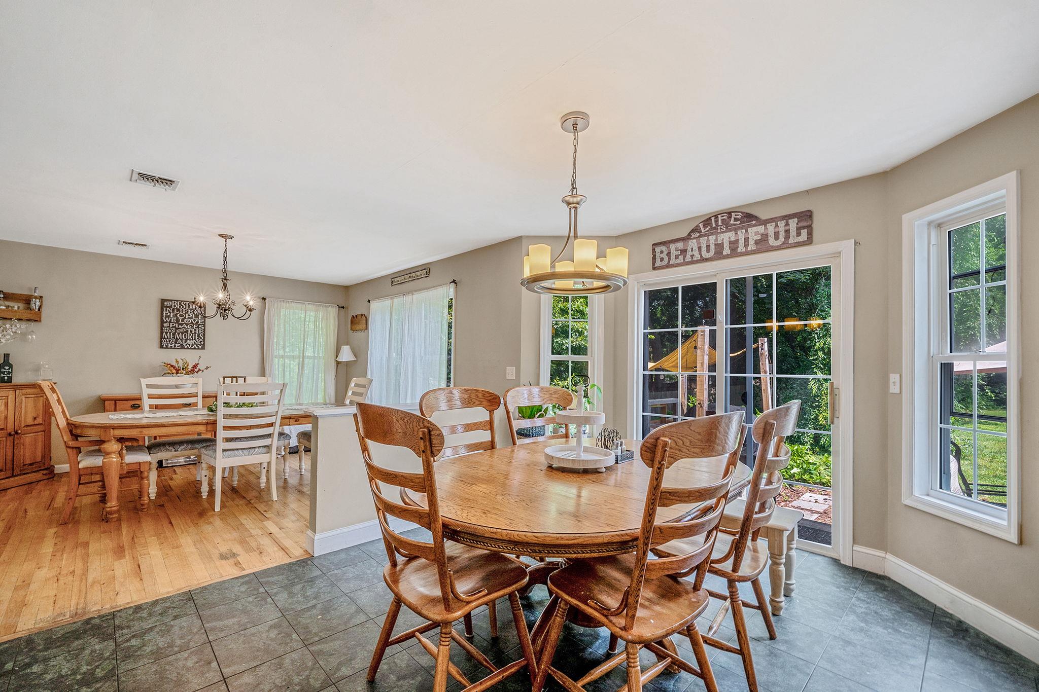 4 Ariel Court Rocky Point, NY 11778 - Photo 12 of 45 a dining room with furniture a chandelier and wooden floor